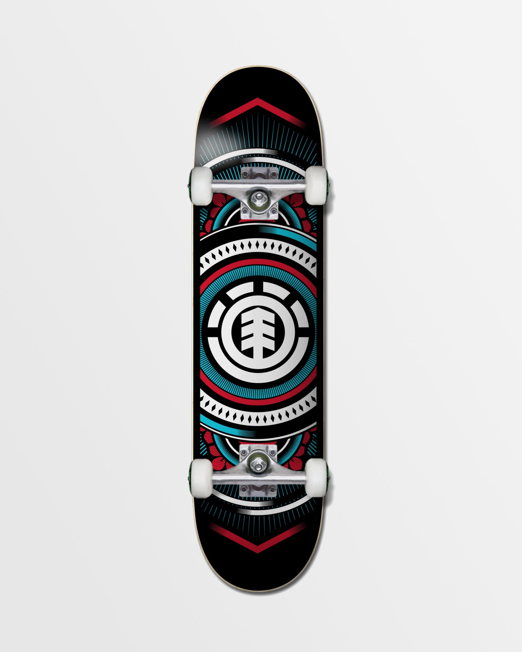 Hatched Red Blue Complete Skateboard